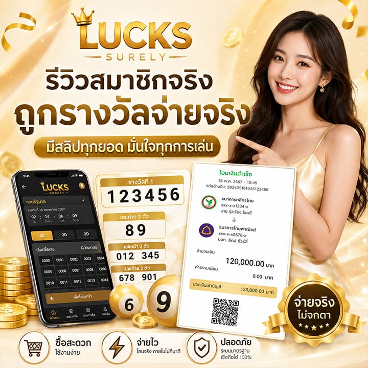 รีวิวจากสมาชิกจริง ถูกรางวัลจ่ายจริง